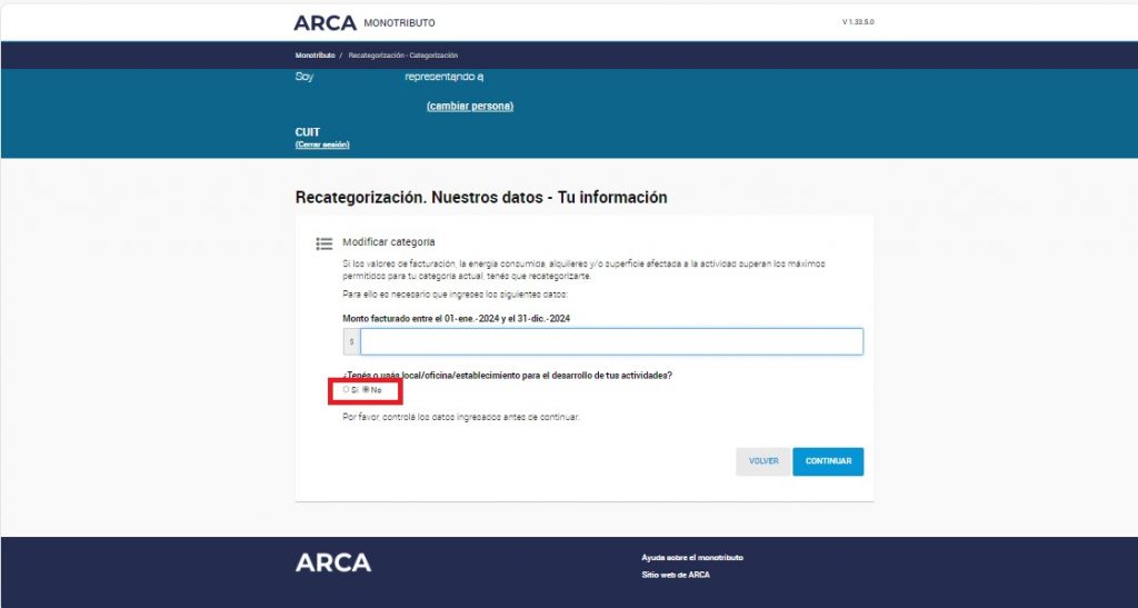 paso 3 recategorizaci&oacute;n del monotributo
