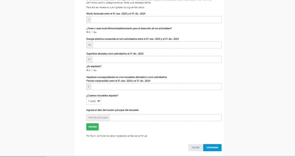Paso 4 recategorizaci&oacute;n del monotributo