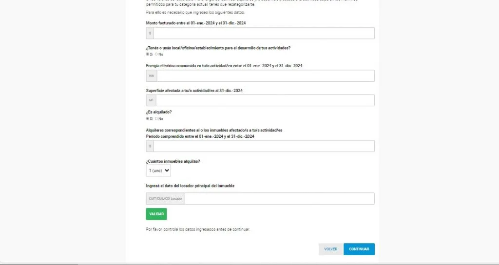 Paso 4 recategorización del monotributo